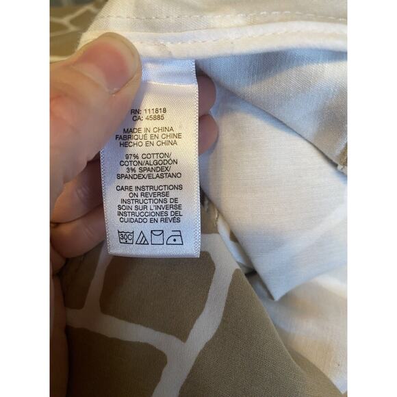 Michael Kors Double Breasted Trench Coat Tan White Mid Length Safari Animal Med - Picture 10 of 16